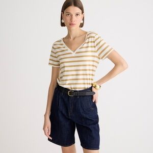 J. Crew Vintage jersey classic-fit V-neck T-shirt in stripe 100% cotton XS